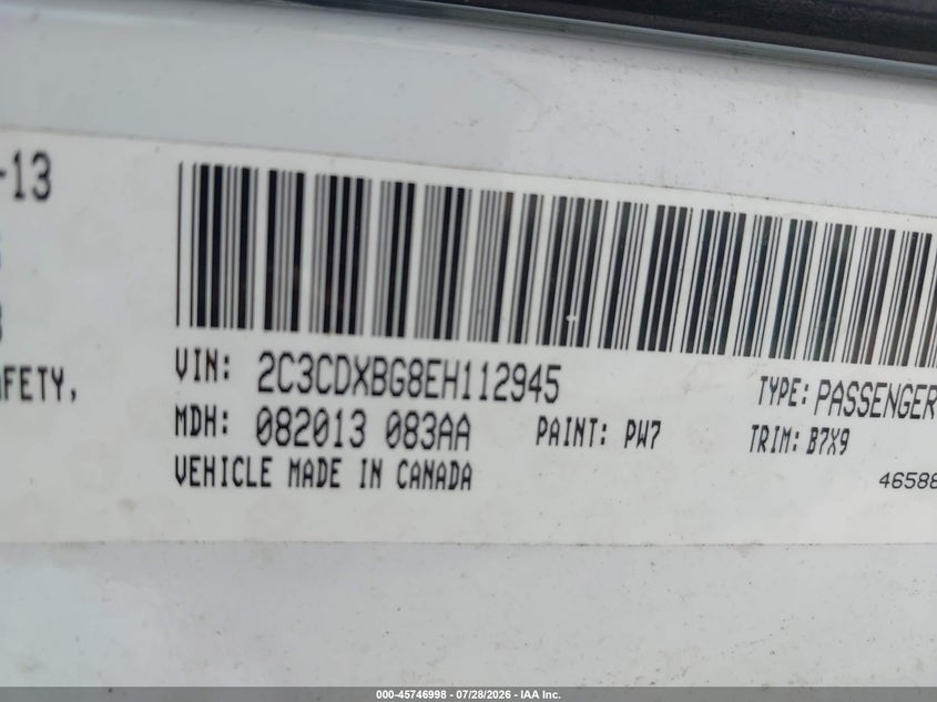 2014 Dodge Charger VIN 2C3CDXBG8EH112945 IAAI salvage auction — NORMAL WEAR, Clear (Arkansas), sold $1,150 on 2026-10-07 (photo 9)