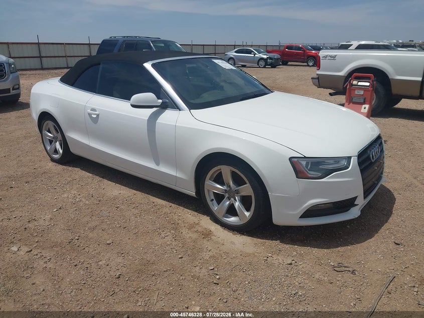 2013 Audi A5 VIN WAUAFAFH2DN018348 IAAI salvage auction — NORMAL WEAR, Original (Texas), sold $1,650 on 2026-08-19 (photo 1)