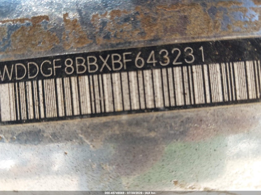 2011 Mercedes-benz C class VIN WDDGF8BBXBF643231 IAAI salvage auction — NORMAL WEAR, Original (Texas), sold $400 on 2026-08-06 (photo 9)