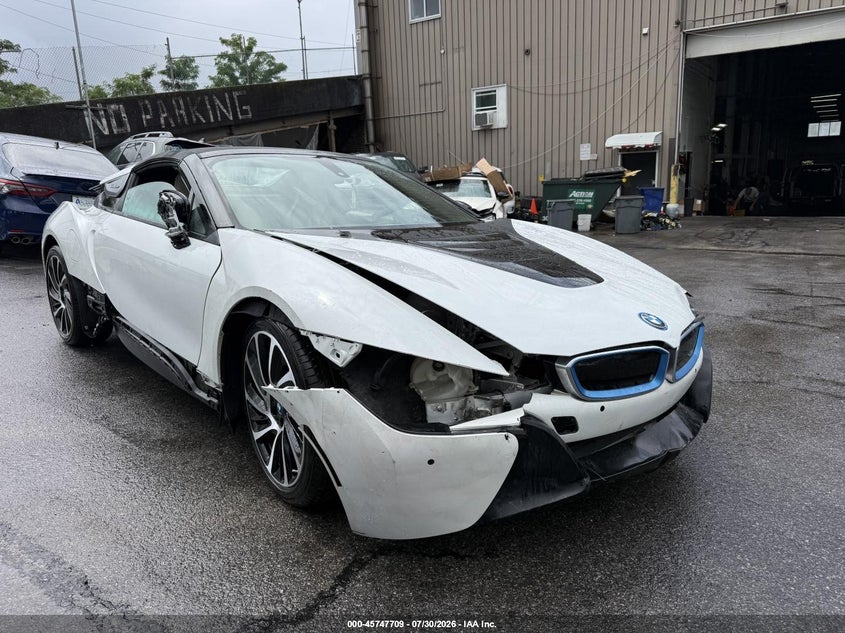 2019 BMW I8 VIN WBY2Z6C51KVG98151 IAAI salvage auction — FRONT END, Clear (New York), sold $12,100 on 2026-08-03 (photo 1)