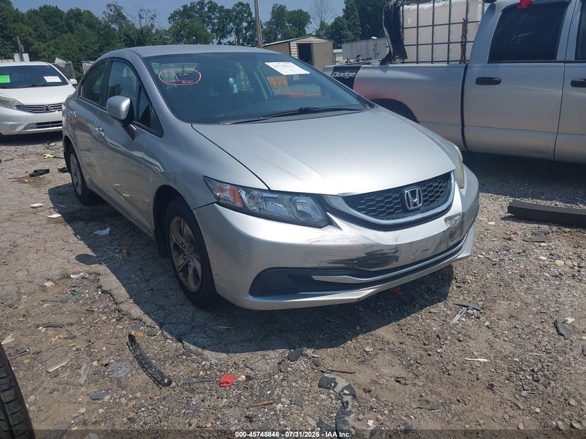 2014 Honda Civic VIN 19XFB2F50EE047367 IAAI salvage auction — FRONT END, Wait Title, sold $2,400 on 2026-09-30 (photo 1)