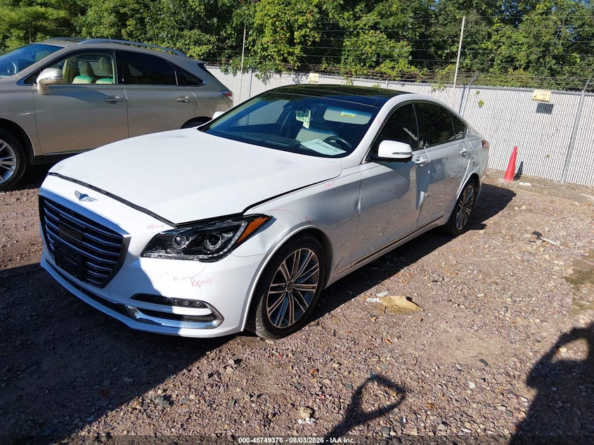 2018 Genesis G80 VIN KMHGN4JE6JU236000 IAAI salvage auction — SIDE, Clear (Wisconsin), sold $7,200 on 2026-08-12 (photo 2)