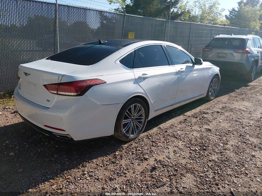 2018 Genesis G80 VIN KMHGN4JE6JU236000 IAAI salvage auction — SIDE, Clear (Wisconsin), sold $7,200 on 2026-08-12 (photo 4)