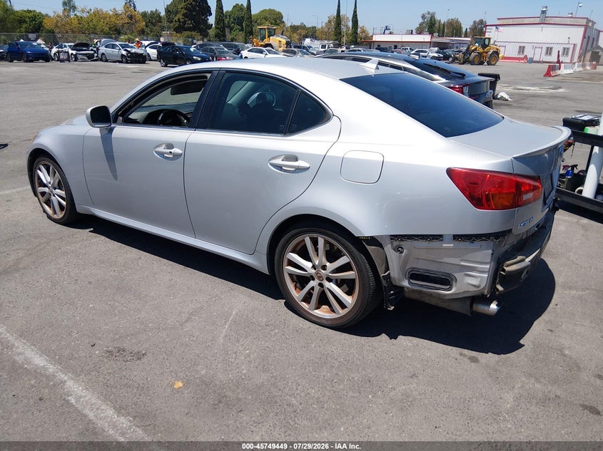 2007 Lexus Is 350 VIN JTHBE262072008028 IAAI salvage auction — SIDE, Salvage (California), sold $1,200 on 2026-08-02 (photo 3)