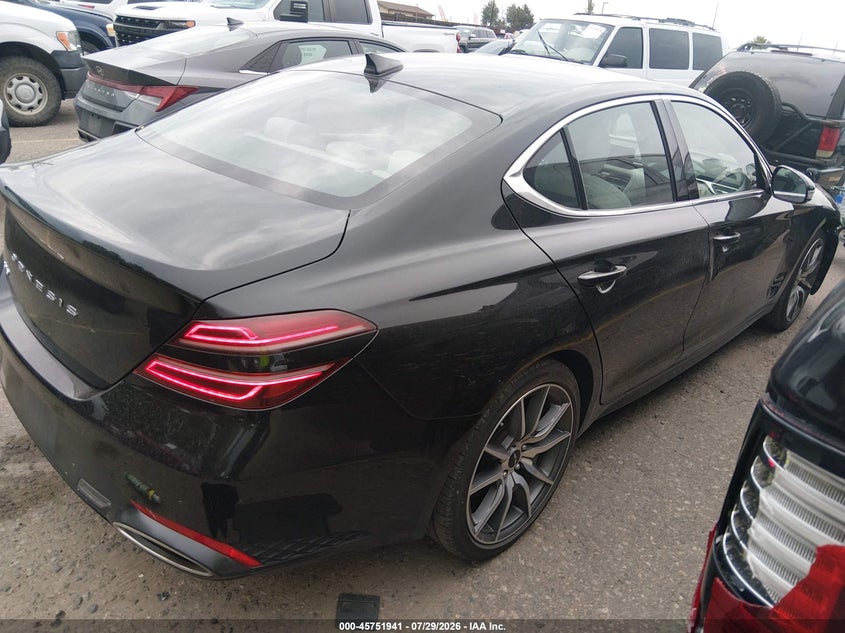 2025 Genesis G70 VIN KMTG34SC9SU149279 IAAI salvage auction — RIGHT FRONT, Wait Title, sold $15,750 on 2026-08-25 (photo 4)