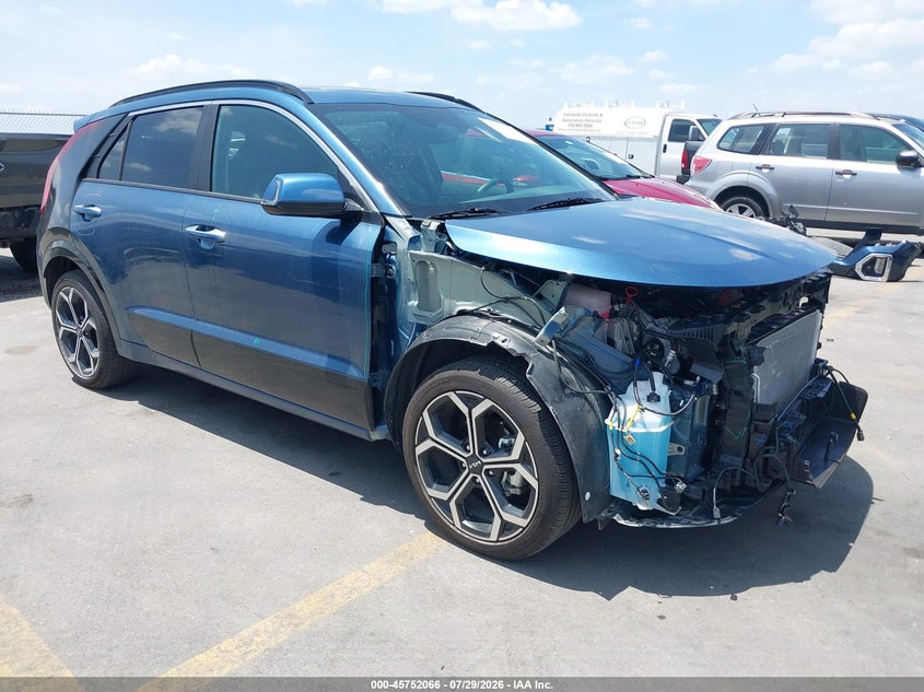 2025 Kia Niro VIN KNDCT3LE2S5227077 IAAI salvage auction — FRONT END, Salvage (Texas), sold $10,250 on 2026-08-20 (photo 1)