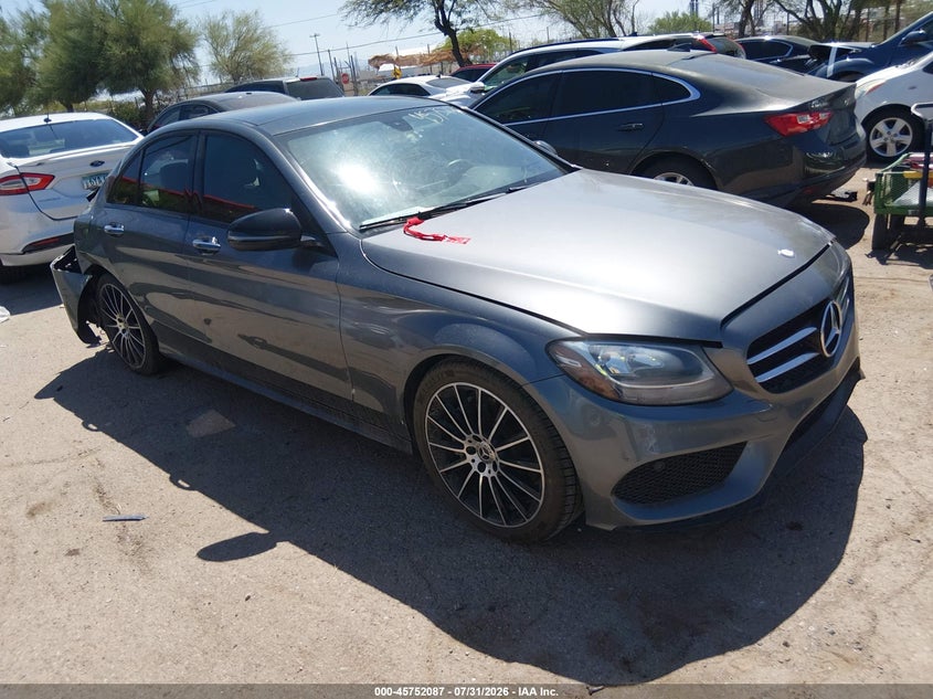 2017 Mercedes-benz C-klasse VIN 55SWF4JB8HU226248 IAAI salvage auction — REAR END, Salvage Title, sold $1,450 on 2026-08-28 (photo 1)
