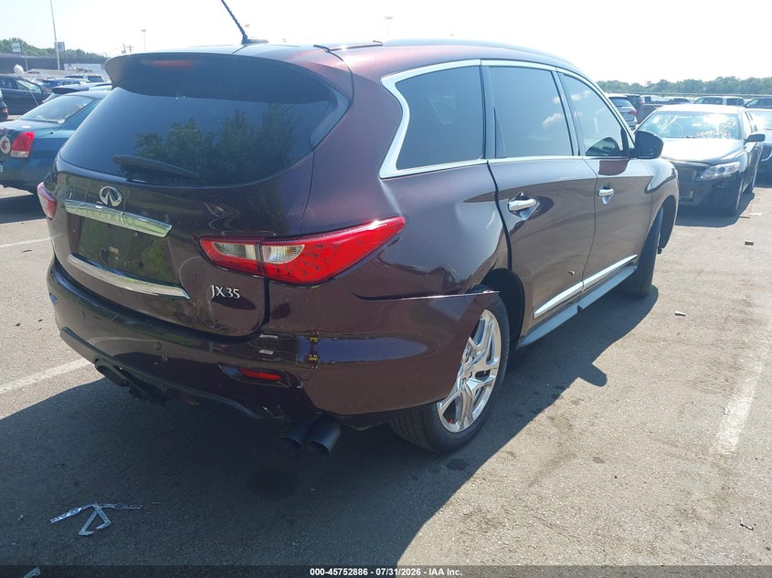 2013 Infiniti Jx VIN 5N1AL0MM1DC302079 IAAI salvage auction — RIGHT REAR, Salvage Title, sold $325 on 2026-09-09 (photo 4)