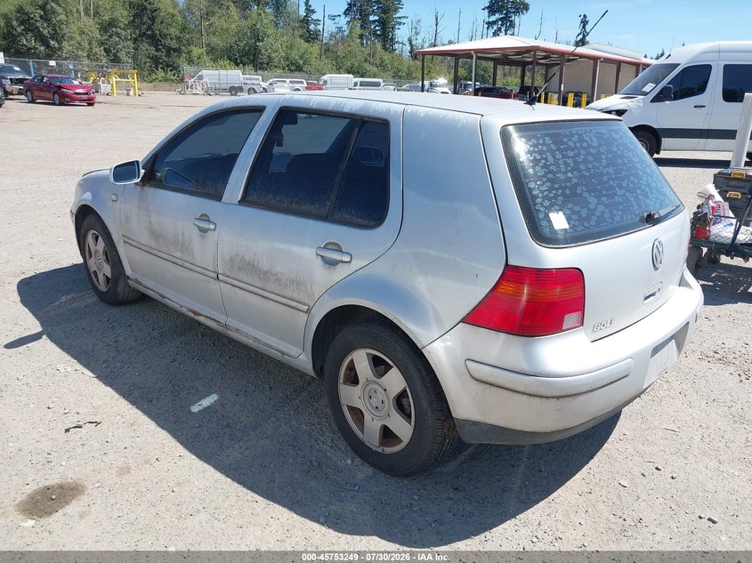 2000 Volkswagen Golf VIN WVWGA21J0YW515832 IAAI salvage auction — NORMAL WEAR, Clear (Washington), sold $175 on 2026-08-12 (photo 3)