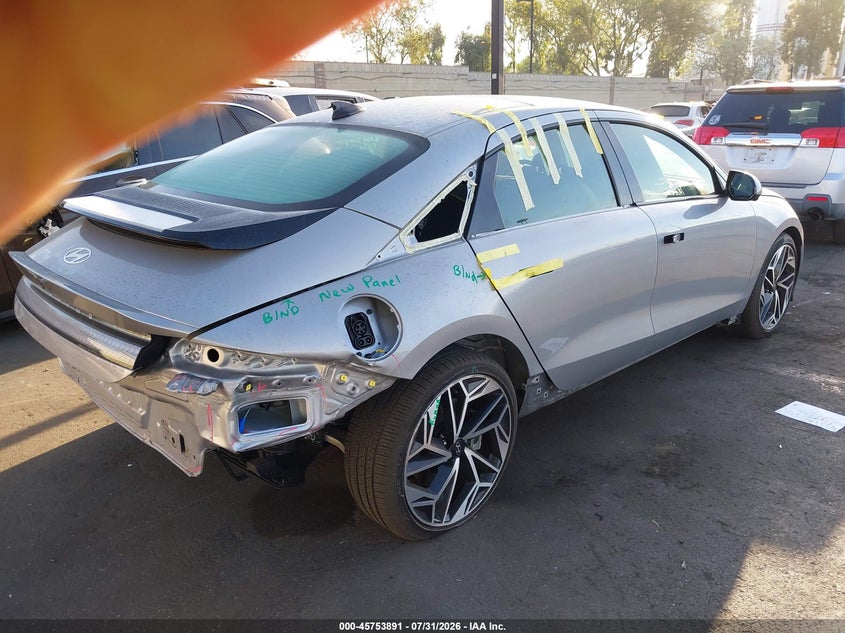 2023 Hyundai Ioniq 6 VIN KMHM54AC9PA019617 IAAI salvage auction — RIGHT REAR, Salvage Title, sold $9,675 on 2026-08-28 (photo 4)