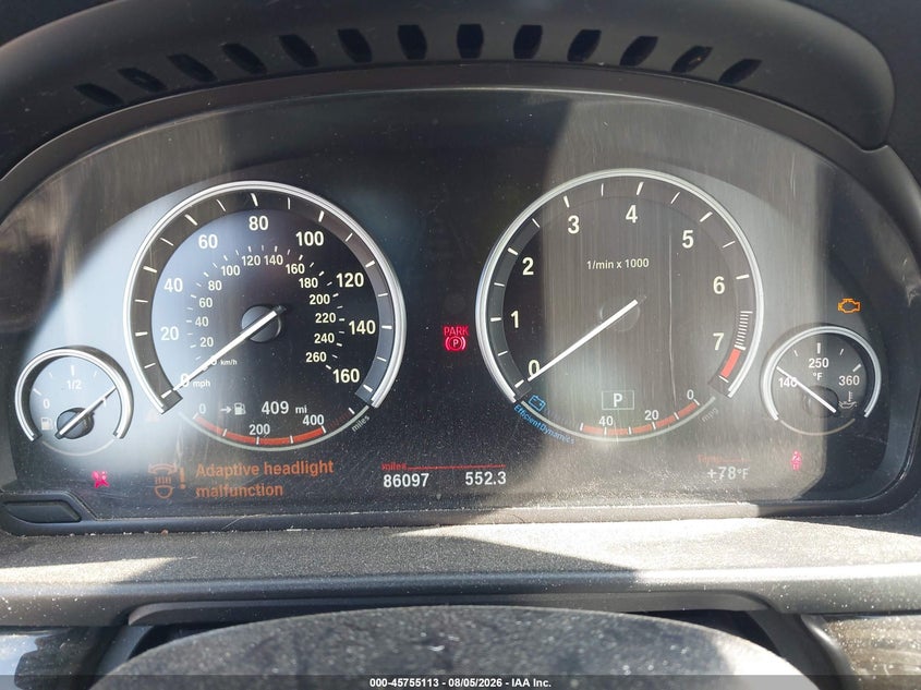 2014 BMW 5er VIN WBA5B3C59ED539304 IAAI salvage auction — FRONT END, Mv-907A (New York), sold $2,200 on 2026-08-13 (photo 7)