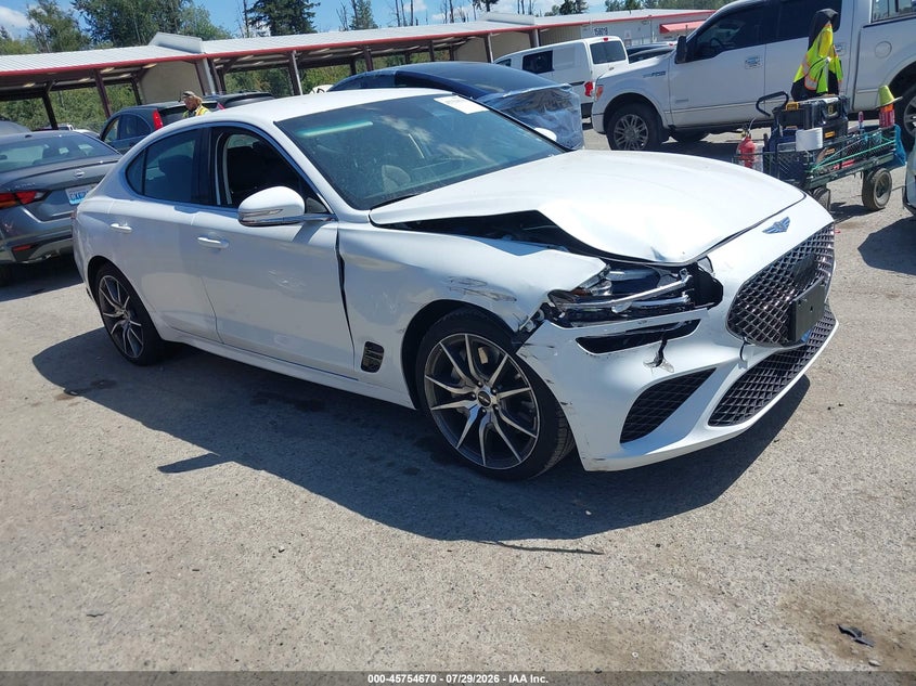 2026 Genesis G70 VIN KMTG14SC2TU167646 IAAI salvage auction — RIGHT FRONT, Enterprise Vehicles Clear Only (Washington), sold $12,900 on 2026-08-02 (photo 1)