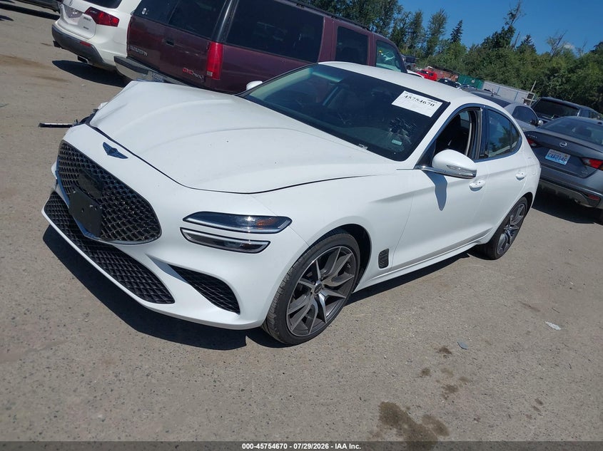 2026 Genesis G70 VIN KMTG14SC2TU167646 IAAI salvage auction — RIGHT FRONT, Enterprise Vehicles Clear Only (Washington), sold $12,900 on 2026-08-02 (photo 2)