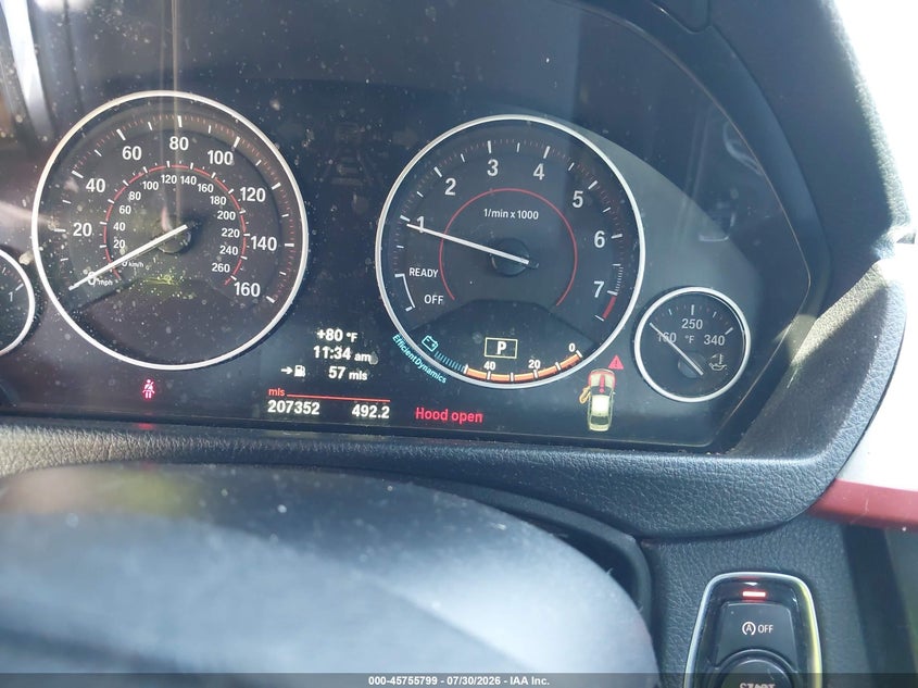 2012 BMW 3er VIN WBA3A9C54CF271082 IAAI salvage auction — FRONT END, Salvage (Ohio), sold $900 on 2026-08-19 (photo 7)
