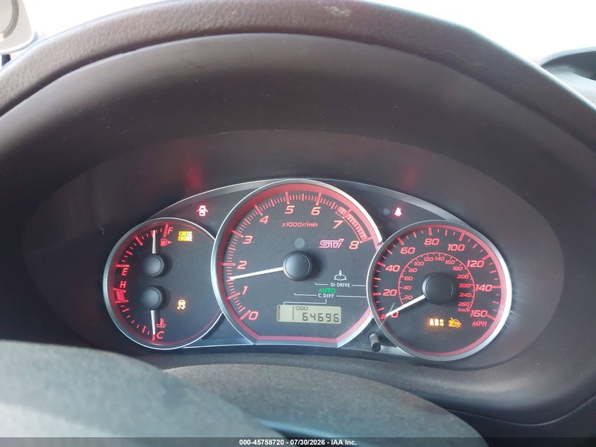 2012 Subaru Impreza wrx sti VIN JF1GV8J60CL026897 IAAI salvage auction — REAR END, Salvage Title, sold $3,050 on 2026-10-08 (photo 7)