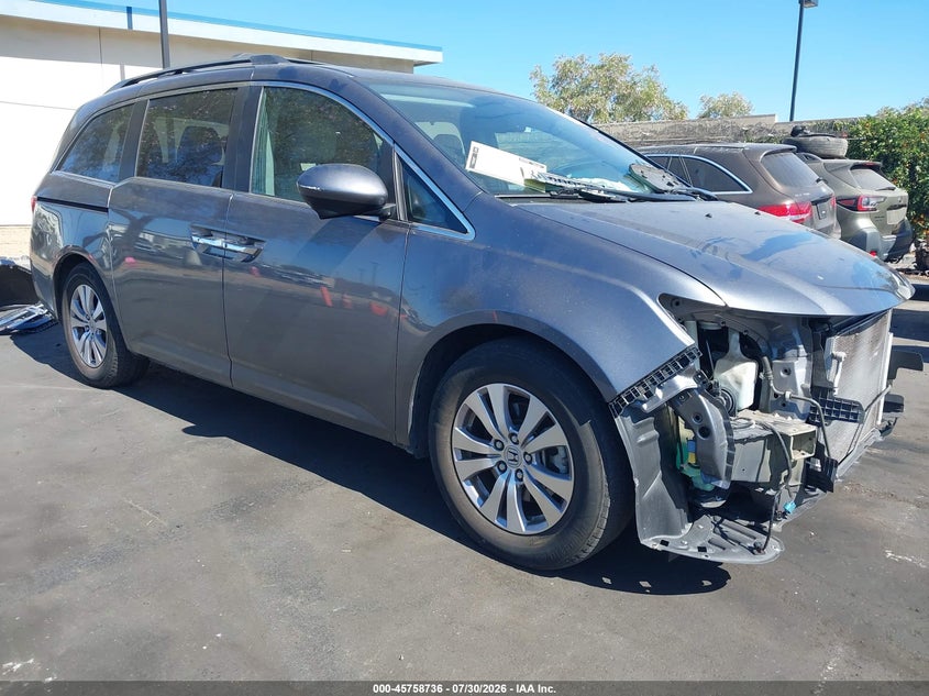 2014 Honda Odyssey VIN 5FNRL5H66EB032254 IAAI salvage auction — FRONT END, Salvage Title, sold $2,350 on 2026-08-06 (photo 1)