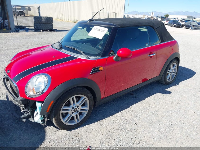 2014 Mini Convertible VIN WMWZN3C56ET569522 IAAI salvage auction — FRONT END, Salvage (California), sold $500 on 2026-08-13 (photo 2)