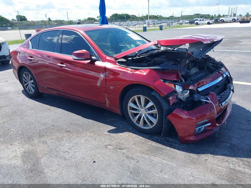 2015 Infiniti Q50 VIN JN1BV7AP8FM337552 IAAI salvage auction — RIGHT FRONT, Salvage Title, sold $1,800 on 2026-08-28 (photo 1)