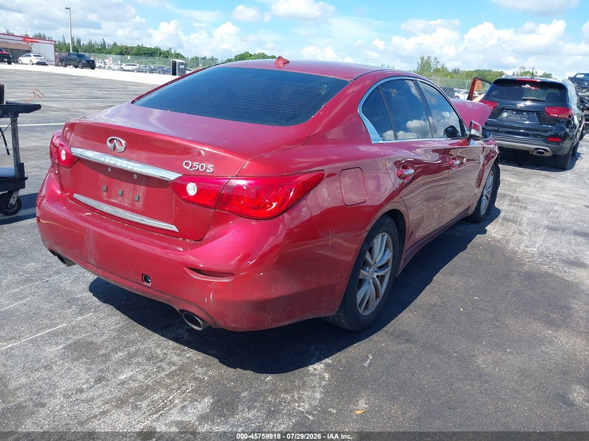 2015 Infiniti Q50 VIN JN1BV7AP8FM337552 IAAI salvage auction — RIGHT FRONT, Salvage Title, sold $1,800 on 2026-08-28 (photo 4)