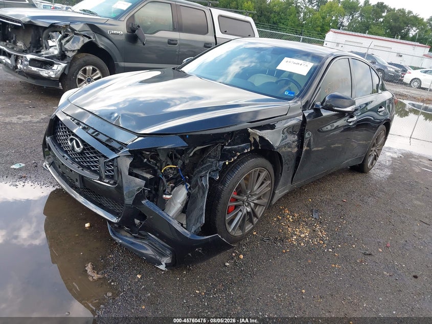 2021 Infiniti Q50 VIN JN1FV7DR4MM881025 IAAI salvage auction — SIDE, Salvage (Virginia), sold $6,100 on 2026-08-22 (photo 2)