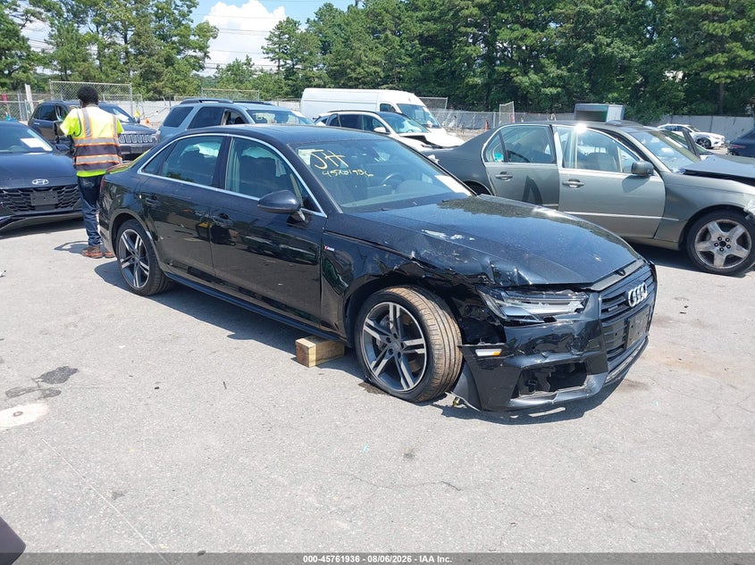 2018 Audi A4 VIN WAUENAF40JA125953 IAAI salvage auction — FRONT END, Salvage Title, sold $4,950 on 2026-08-16 (photo 1)