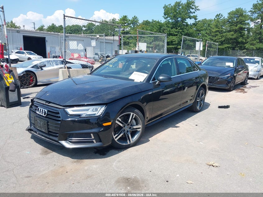2018 Audi A4 VIN WAUENAF40JA125953 IAAI salvage auction — FRONT END, Salvage Title, sold $4,950 on 2026-08-16 (photo 2)