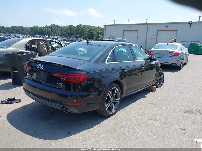 2018 Audi A4 VIN WAUENAF40JA125953 IAAI salvage auction — FRONT END, Salvage Title, sold $4,950 on 2026-08-16 (photo 4)