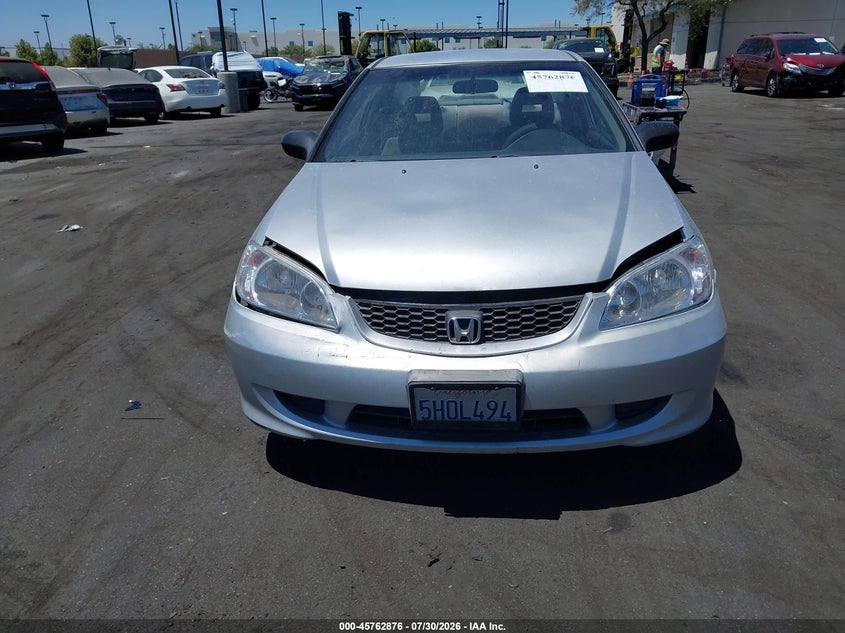2004 Honda Civic VIN 1HGEM22104L054075 IAAI salvage auction — FRONT & REAR, Salvage Certificate (California), sold $650 on 2026-08-23 (photo 6)