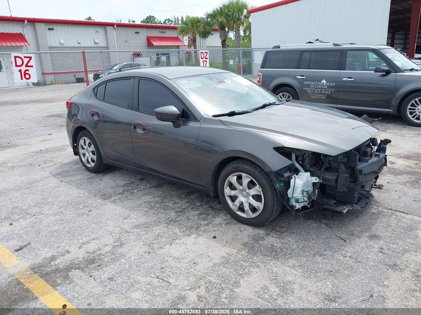 2018 Mazda 3 VIN 3MZBN1U7XJM161443 IAAI salvage auction — FRONT END, Rebuildable (Florida), sold $25 on 2026-10-11 (photo 1)