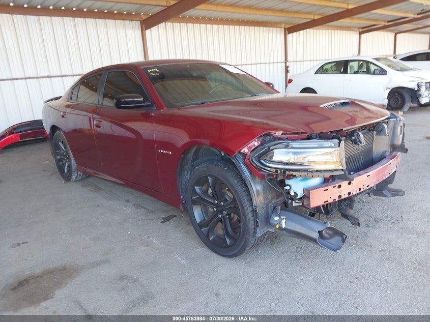 2021 Dodge Charger VIN 2C3CDXCT6MH594907 IAAI salvage auction — LEFT FRONT, Wait Title, sold $9,500 on 2026-09-11 (photo 1)