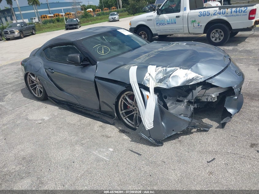 2022 Toyota Supra VIN WZ1DB0C09NW052434 IAAI salvage auction — ALL OVER, Salvage Title, sold $5,550 on 2026-08-06 (photo 1)