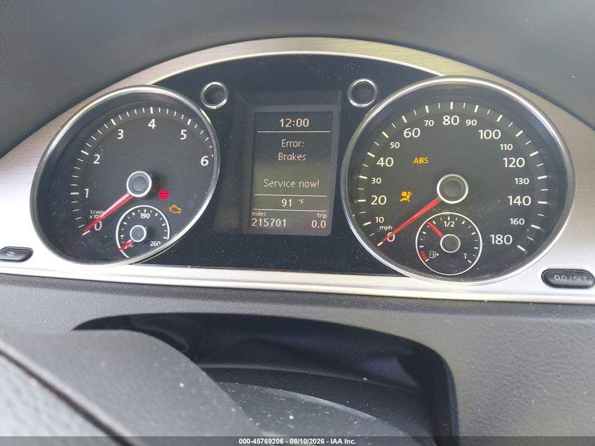 2012 Volkswagen Passat cc VIN WVWHN7AN1CE503079 IAAI salvage auction — NORMAL WEAR, Clear (Tennessee), sold $375 on 2026-08-13 (photo 7)