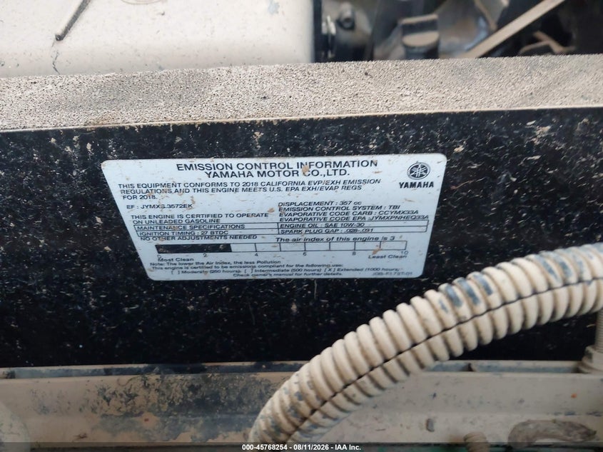2019 Yamaha VIN 00000000000203984 IAAI salvage auction — WATER/FLOOD, Wait Title, sold $1,100 on 2026-08-21 (photo 9)