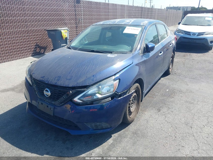 2016 Nissan Sentra VIN 3N1AB7AP8GY334606 IAAI salvage auction — FRONT & REAR, Salvage (California), sold $1,600 on 2026-08-03 (photo 2)