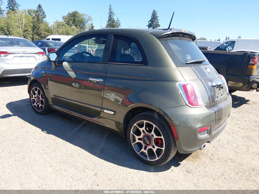 2013 Fiat 500 VIN 3C3CFFBR5DT663426 IAAI salvage auction — RIGHT FRONT, Salvage Title, sold $475 on 2026-08-13 (photo 3)