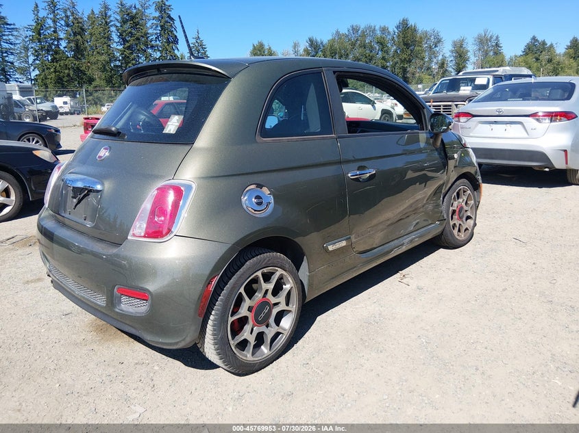 2013 Fiat 500 VIN 3C3CFFBR5DT663426 IAAI salvage auction — RIGHT FRONT, Salvage Title, sold $475 on 2026-08-13 (photo 4)