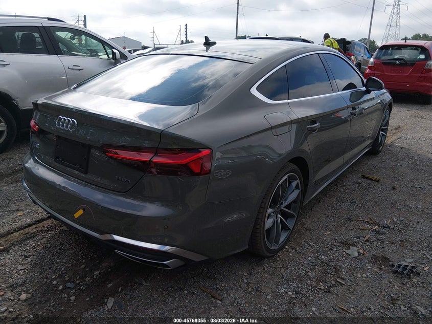 2023 Audi A5 VIN WAUDACF59PA011048 IAAI salvage auction — LEFT FRONT, Salvage (Indiana), sold $15,400 on 2026-09-09 (photo 4)