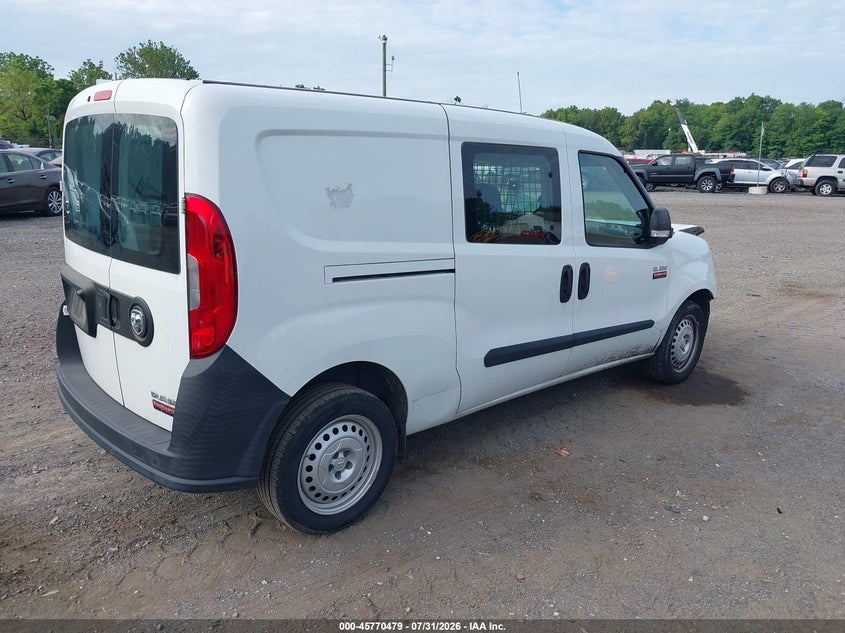 2021 Ram Promaster city VIN ZFBHRFAB0M6T34210 IAAI salvage auction — FRONT END, Clear (Pennsylvania), sold $3,700 on 2026-08-11 (photo 4)