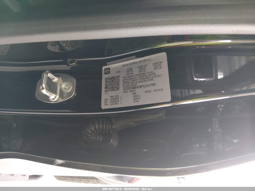 2023 Gmc Canyon VIN 1GTP5BEK9P1151798 IAAI salvage auction — ELECTRICAL, Salvage Title, sold $14,200 on 2026-08-22 (photo 9)