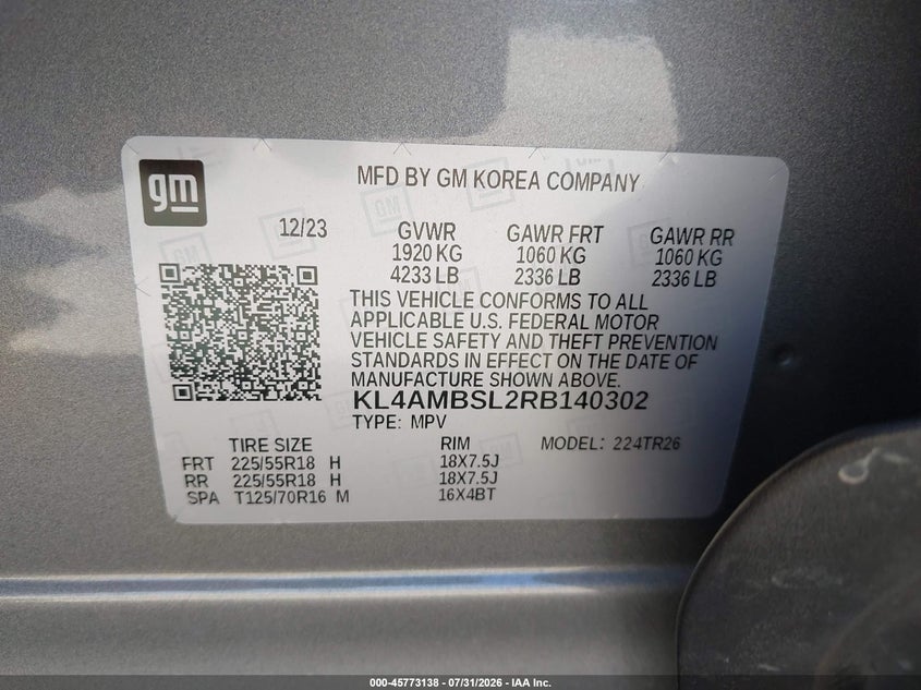 2024 Buick Encore gx VIN KL4AMBSL2RB140302 IAAI salvage auction — SIDE, Salvage Title, sold $7,100 on 2026-08-28 (photo 9)