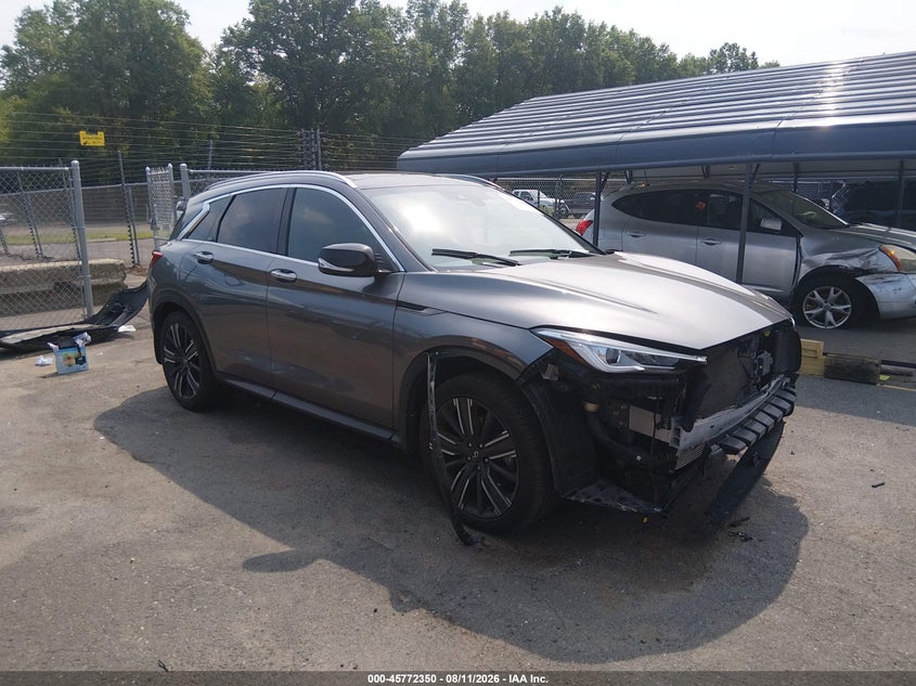 2021 Infiniti Qx50 VIN 3PCAJ5BB0MF106081 IAAI salvage auction — FRONT END, Salvage Title, sold $4,300 on 2026-08-22 (photo 1)