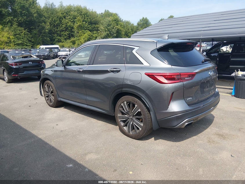 2021 Infiniti Qx50 VIN 3PCAJ5BB0MF106081 IAAI salvage auction — FRONT END, Salvage Title, sold $4,300 on 2026-08-22 (photo 3)
