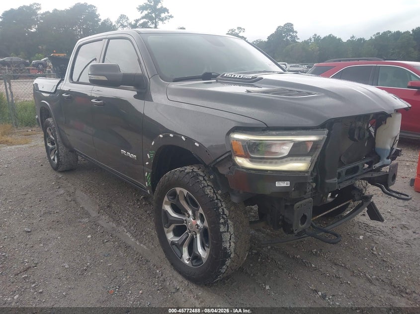 2019 Ram 1500 VIN 1C6SRFJT3KN820533 IAAI salvage auction — FRONT END, Salvage Title, sold $9,700 on 2026-08-21 (photo 1)