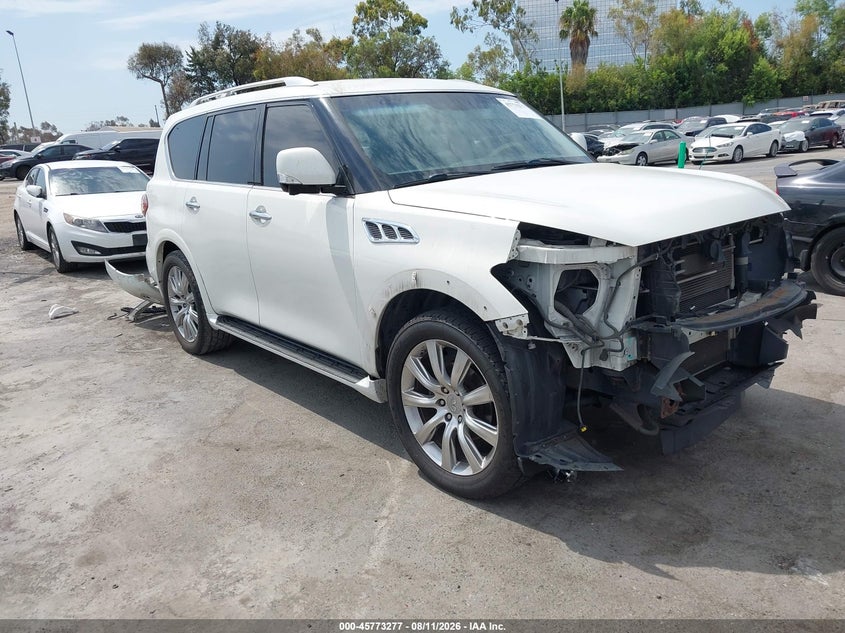 2013 Infiniti Qx56 VIN JN8AZ2NE3D9040184 IAAI salvage auction — FRONT END, Salvage (California), sold $2,550 on 2026-08-19 (photo 1)