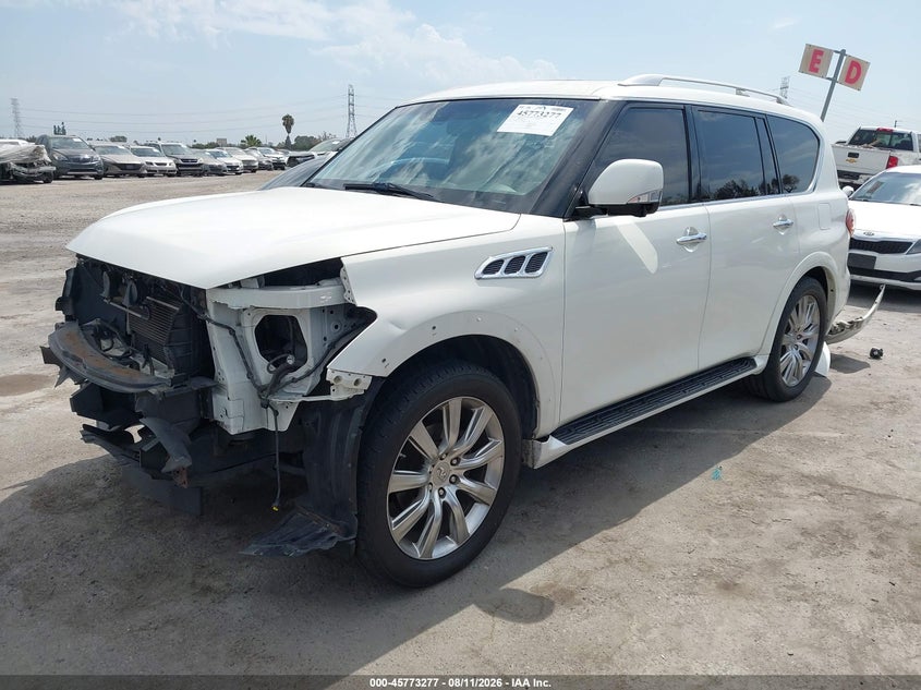 2013 Infiniti Qx56 VIN JN8AZ2NE3D9040184 IAAI salvage auction — FRONT END, Salvage (California), sold $2,550 on 2026-08-19 (photo 2)