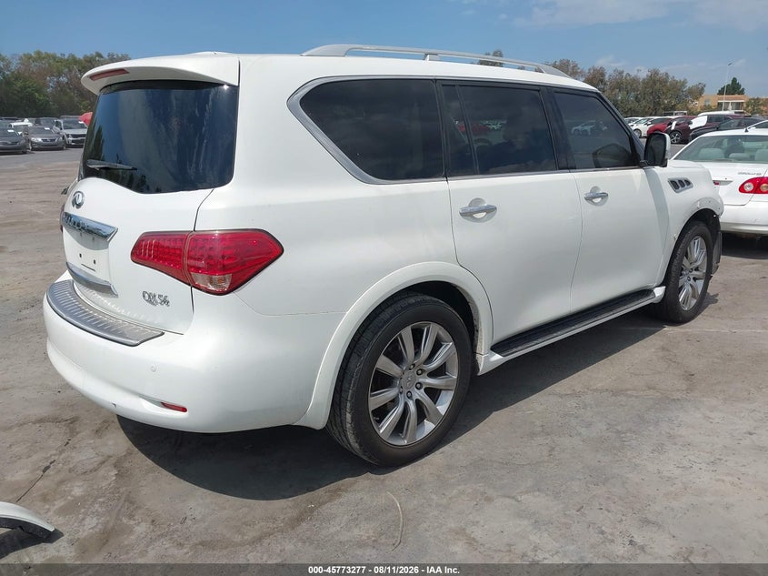 2013 Infiniti Qx56 VIN JN8AZ2NE3D9040184 IAAI salvage auction — FRONT END, Salvage (California), sold $2,550 on 2026-08-19 (photo 4)