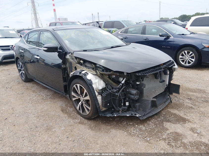 2017 Nissan Maxima VIN 1N4AA6AP8HC373898 IAAI salvage auction — FRONT END, Clear (Indiana), sold $3,550 on 2026-08-26 (photo 1)