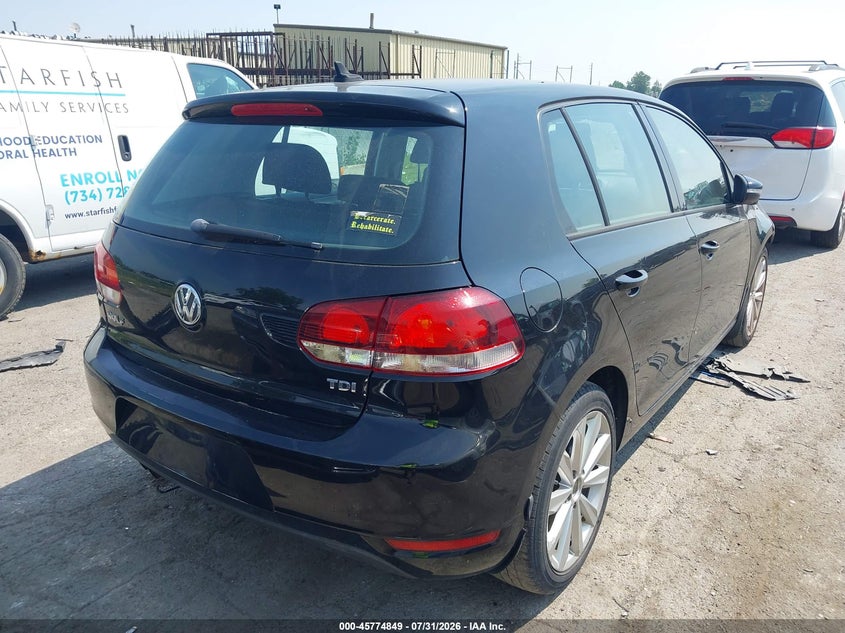 2014 Volkswagen Golf VIN WVWDM7AJ9EW000203 IAAI salvage auction — FRONT END, Clear (Pennsylvania), sold $550 on 2026-08-06 (photo 4)