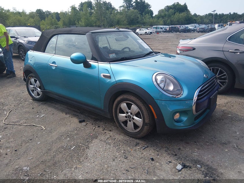 2018 Mini Convertible VIN WMWWG5C53J3D00903 IAAI salvage auction — SIDE, Salvage (Massachusetts), sold $2,000 on 2026-08-27 (photo 1)
