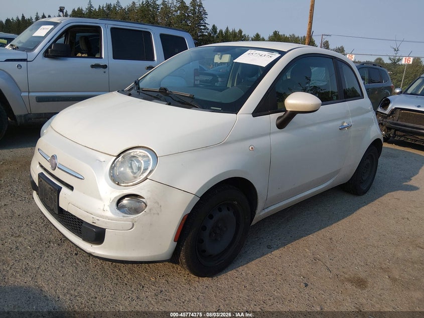 2012 Fiat 500 VIN 3C3CFFAR9CT381015 IAAI salvage auction — NORMAL WEAR, Clear (Washington), sold $200 on 2026-08-12 (photo 2)